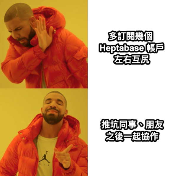 圖：沒有朋友可以在 Heptabase 協作怎麼辦QQ