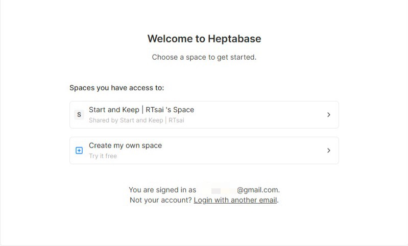 協作者登入 Heptabase 時的畫面