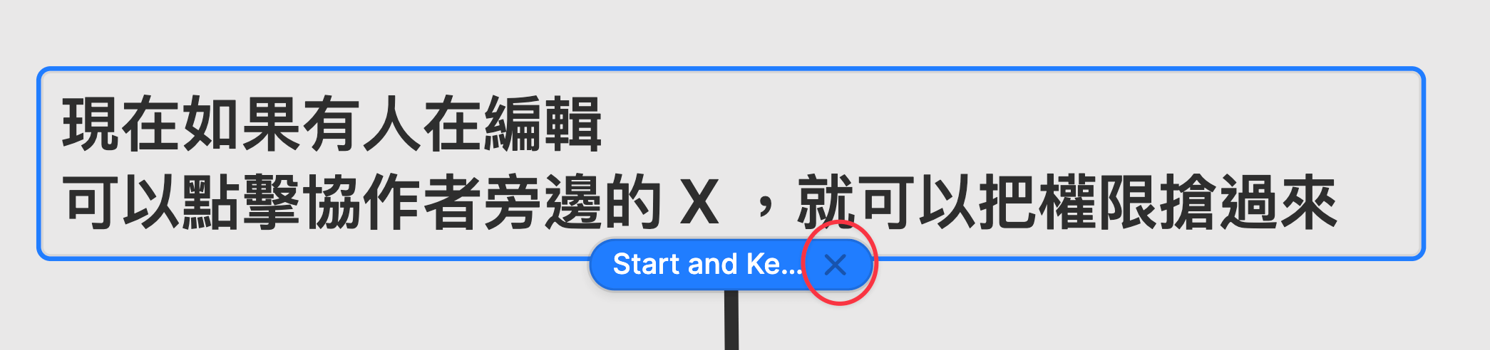 共同編輯卡片、文字時的鎖定機制