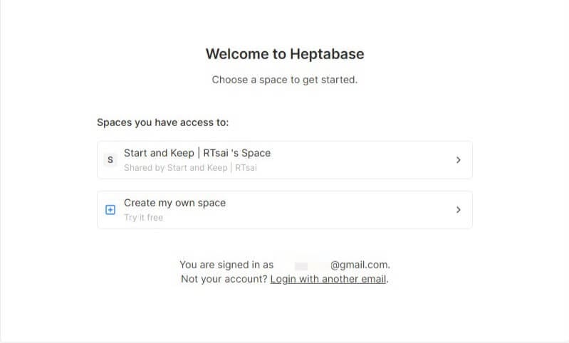 協作者登入 Heptabase 時的畫面