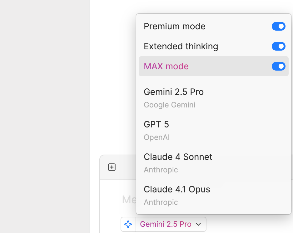 在 Heptabase Chat 開啟 MAX mode 之後，我們的 AI 模型感覺很像上了 Buff 還是吃了無敵星星