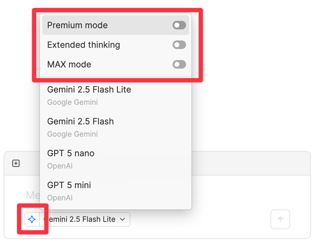 Heptabase Chat 的星星是開啟與 AI 對話的按鈕
