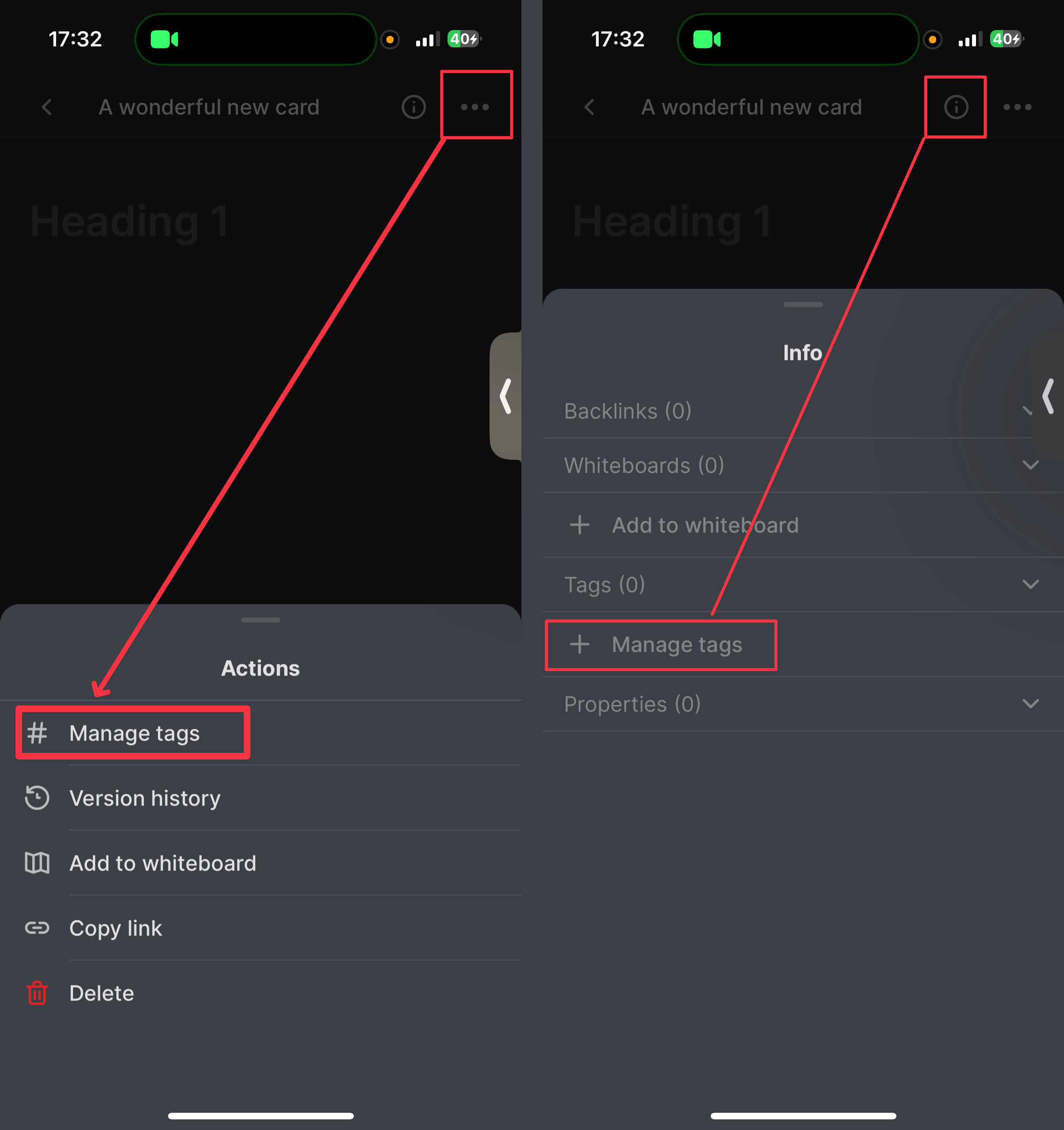 如何在 Heptabase 的手機版中新增標籤 (Tag)