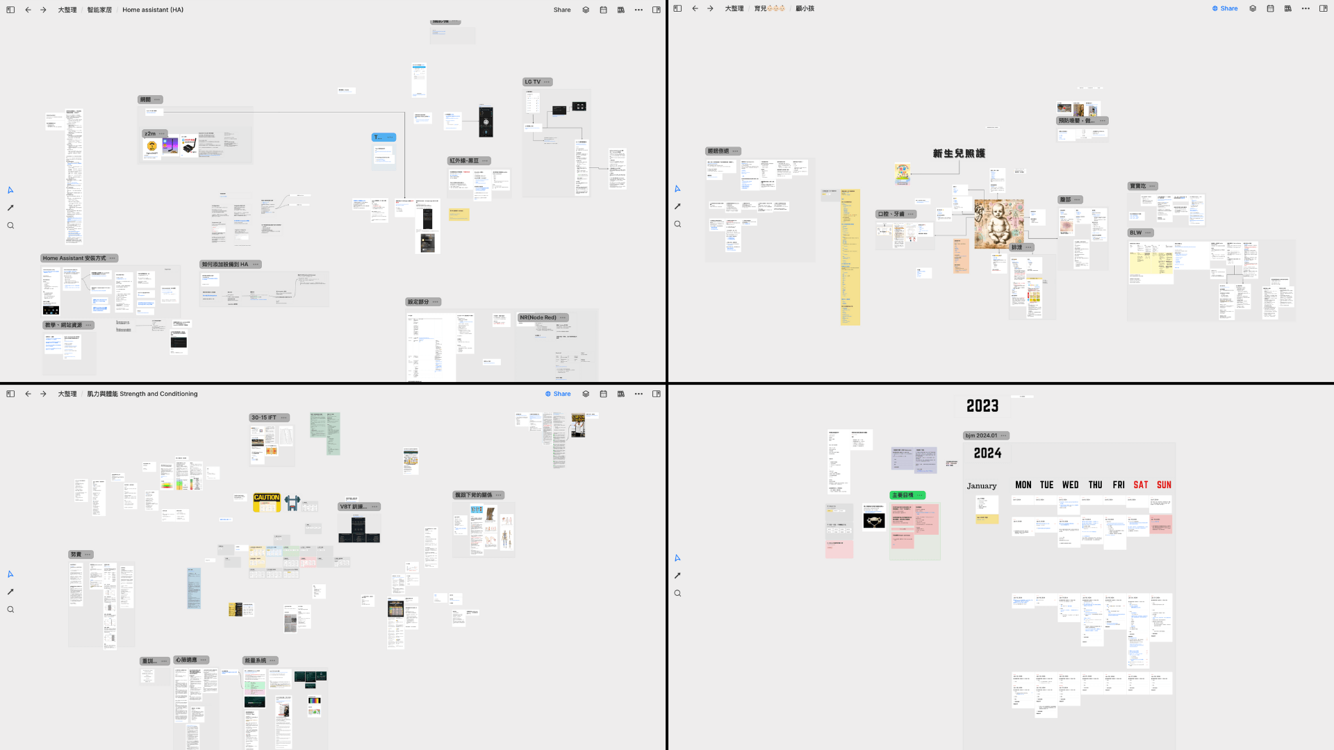 我的幾個 Heptabase 白板縮圖